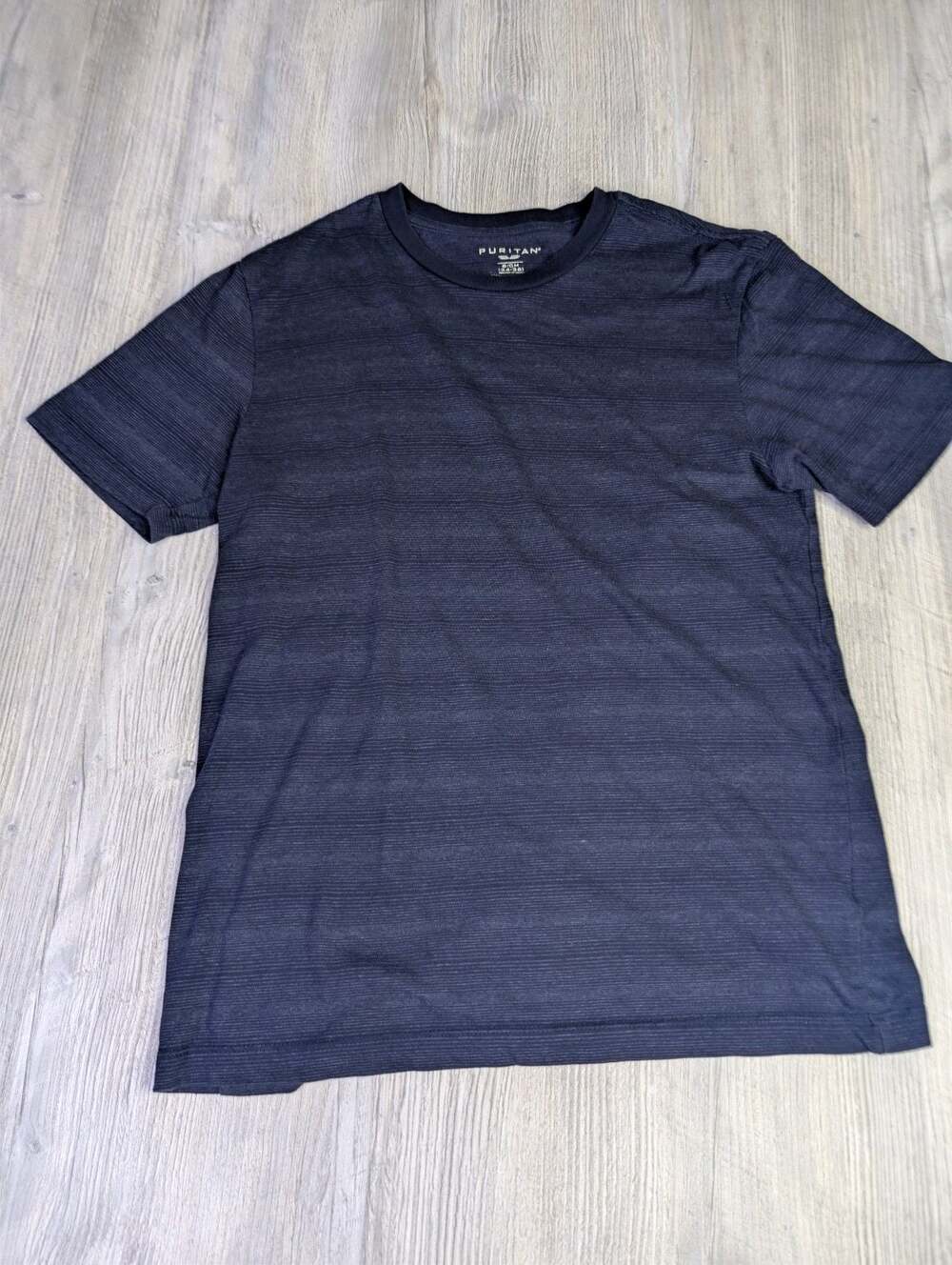 Puritan Men's Navy Blue Space Dye Short Sleeve Crewneck T-Shirt